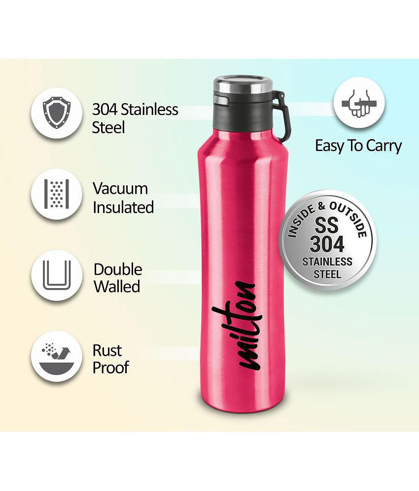 Milton Gulp 1100 Thermosteel 24 Hours Hot or Cold Water Bottle, 940 ml, 1 Piece, Pink - Pink