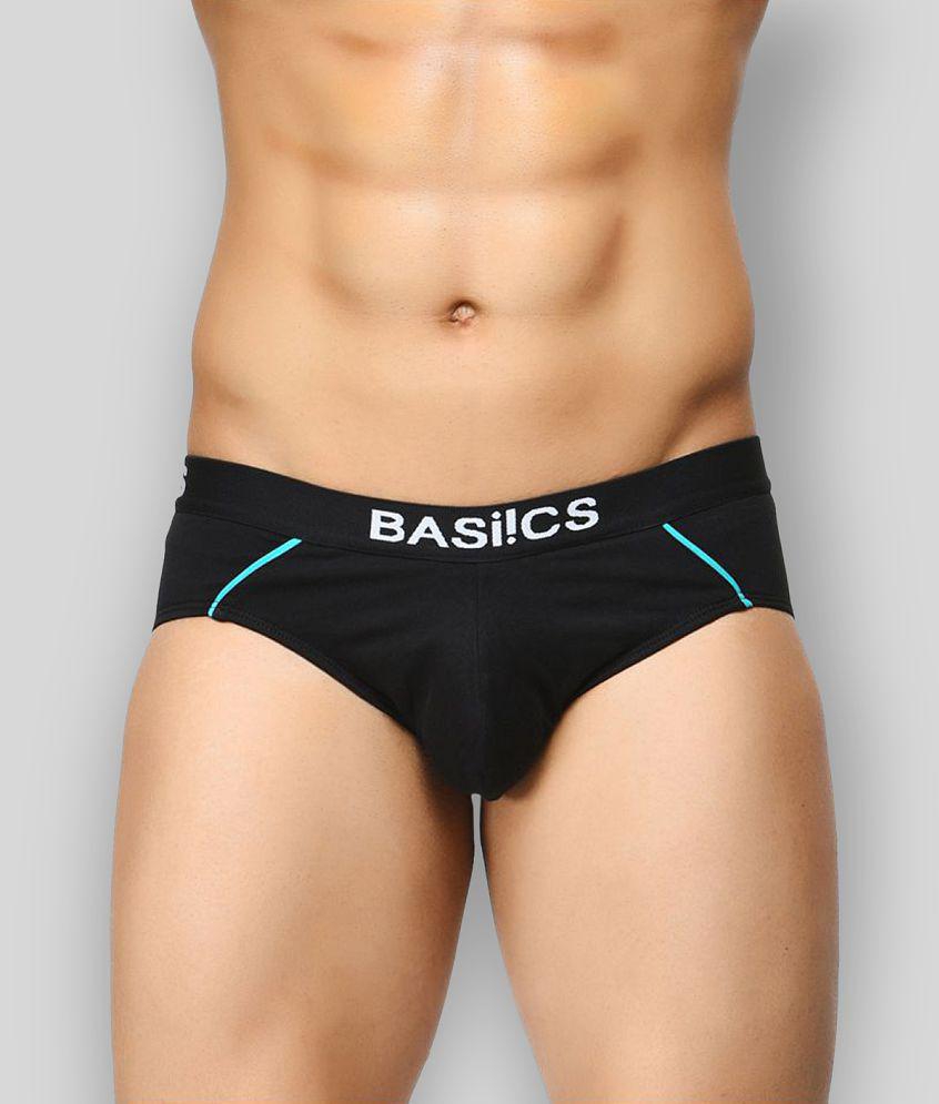 Stylish Men BASIICS By La Intimo - Black Cotton Blend Mens Briefs ( Pack of 1 ) - XL 2025 at Sho