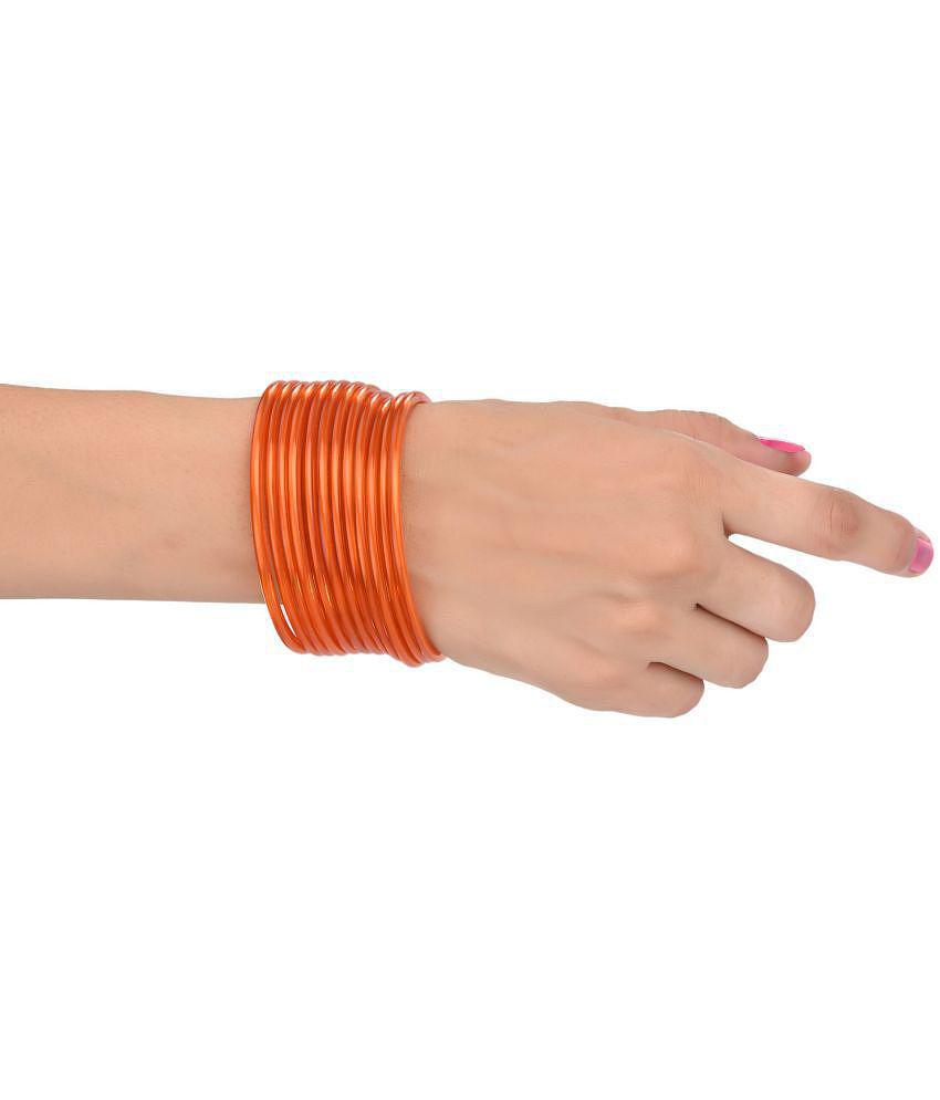 Affordable Men Somil - Orange Bangle ( Pack of 12 ) - None 2025 at ShopCircuit | ONDC