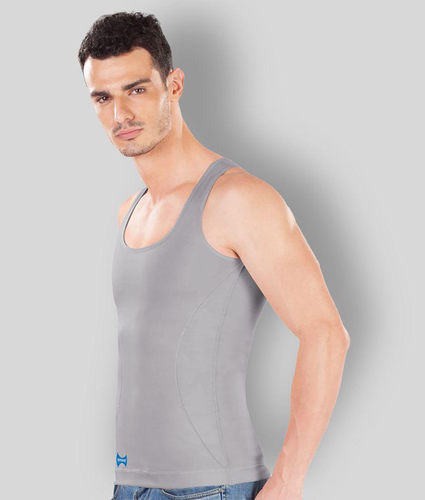 Dermawear - Light Grey Cotton Blend Men's Vest  ( Pack of 1 ) - XL