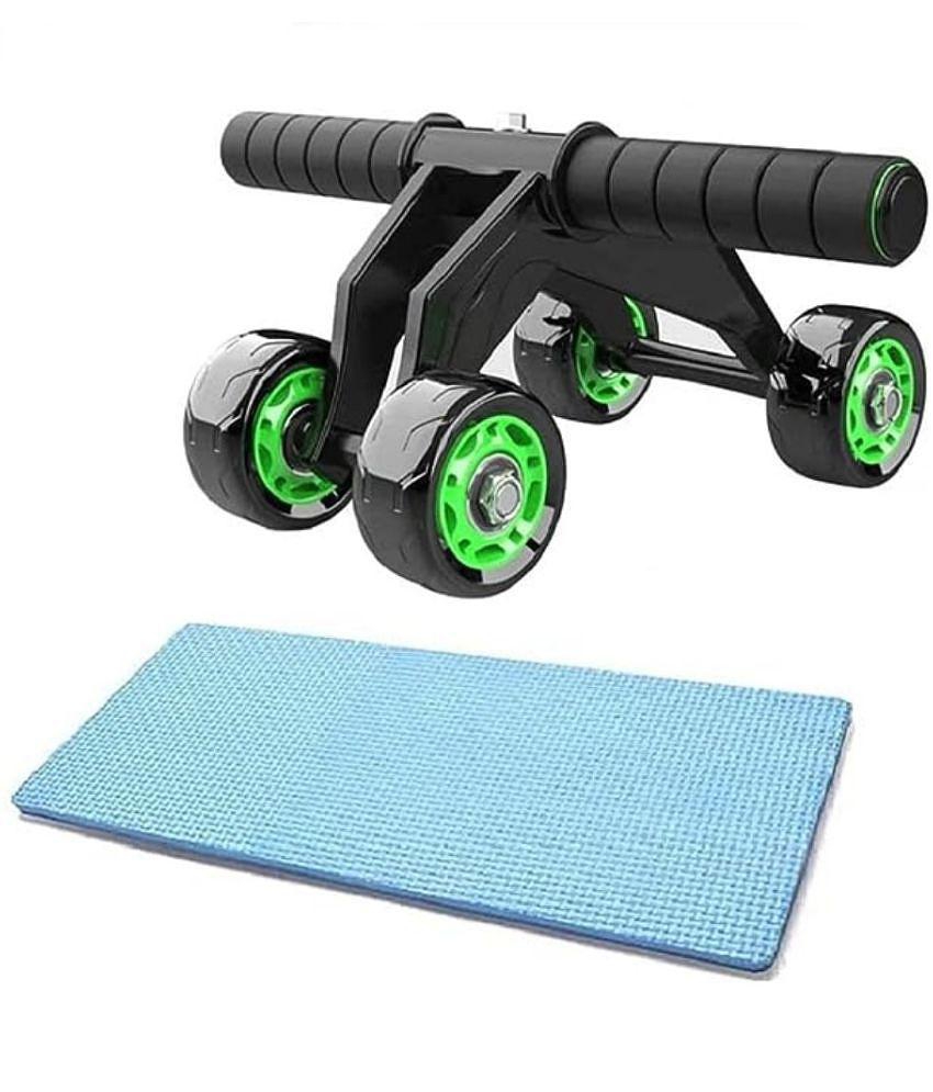 HSP ENTERPRISES Upgraded 4-Wheel Ab Carver Roller with Knee Mat - Abdominal Workout Fitness Exercise Equipment - Green