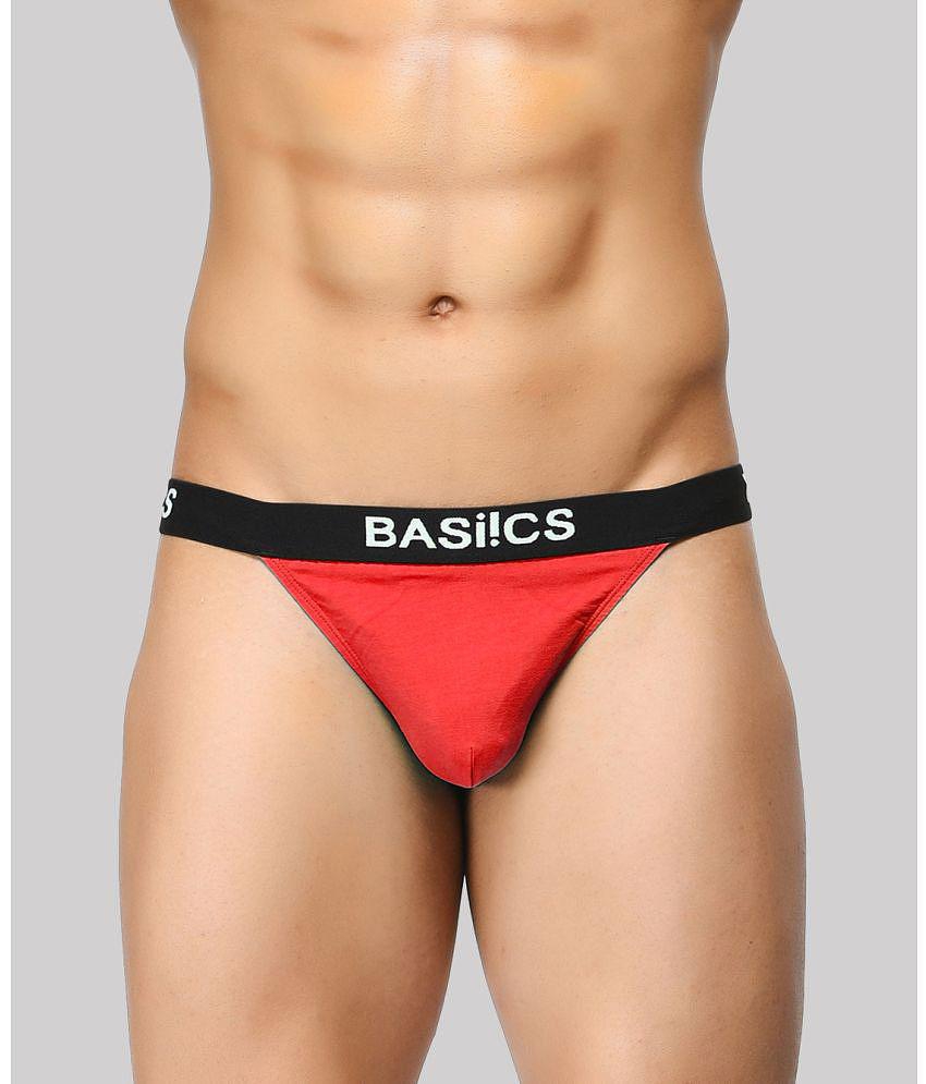 Elegant Men BASIICS By La Intimo - Red BCSTH01 Spandex Mens Thongs ( Pack of 1 ) - None 2025 at 