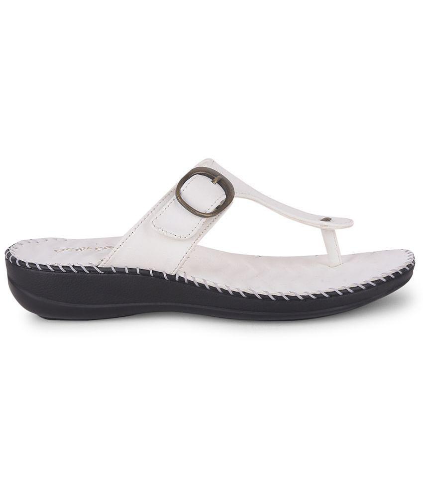 Elegant Men Liberty White Womens Leather Slipper - None 2025 at ShopCircuit | ONDC