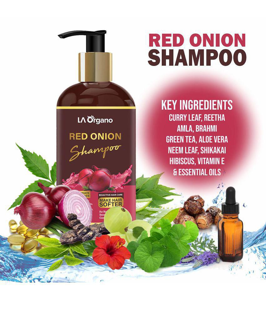 LA ORGANO Red Onion Hair Conditioner & Shampoo for Shiny & Healthy Hair Deep Conditioner 600 g Pack of 2