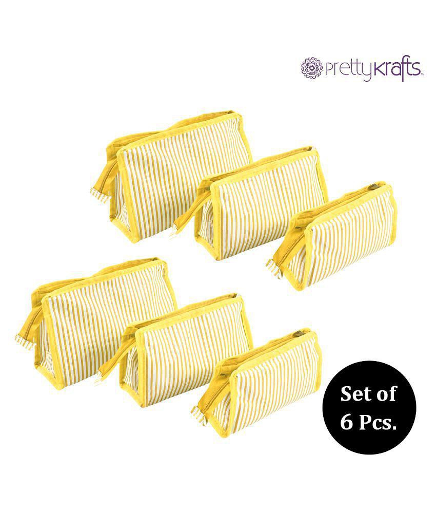 Trendy Men PrettyKrafts Yellow Vanity Kit and pouches - 6 Pcs - Yellow 2025 at ShopCircuit | OND