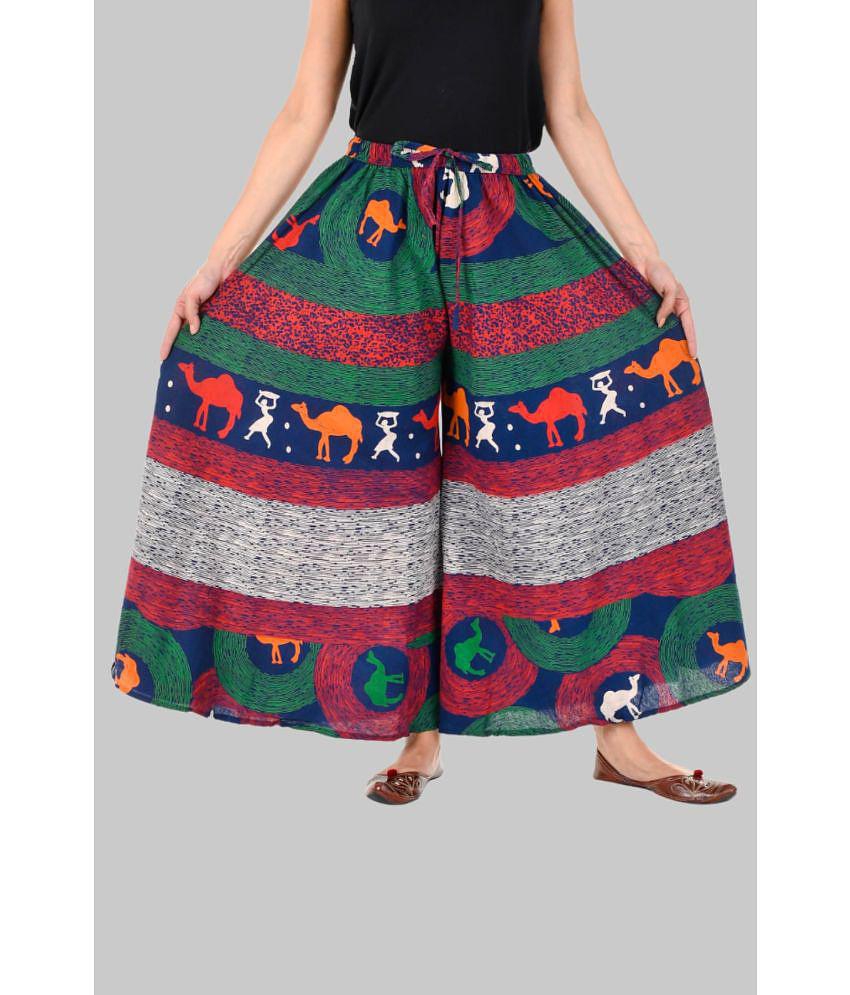 Trendy Men Rangun - Blue Cotton Flared Women's Palazzos ( Pack of 1 ) - None 2025 at ShopCircuit