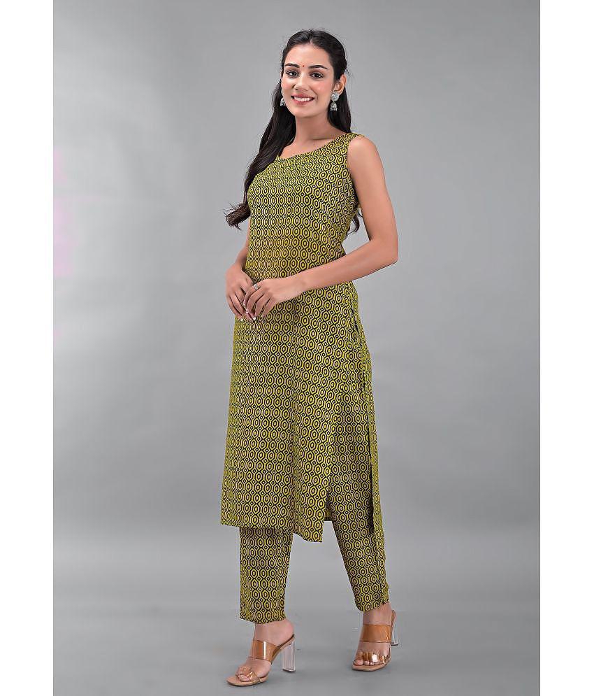 Maquien - Green Straight Rayon Women's Stitched Salwar Suit ( Pack of 1 ) - None