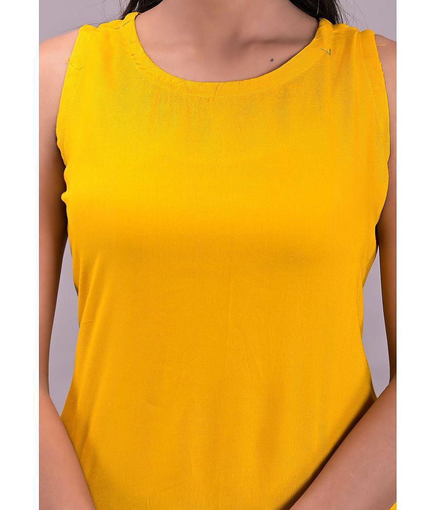 Chic Men Clothy N Wave - Yellow Rayon Women's Straight Kurti ( Pack of 1 ) - None 2025 at ShopCi