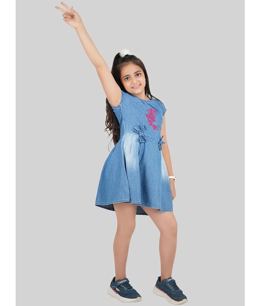 Elegant Women Being Naughty - Blue Denim Girls Frock ( Pack of 1 ) - None 2025 at ShopCircuit | 