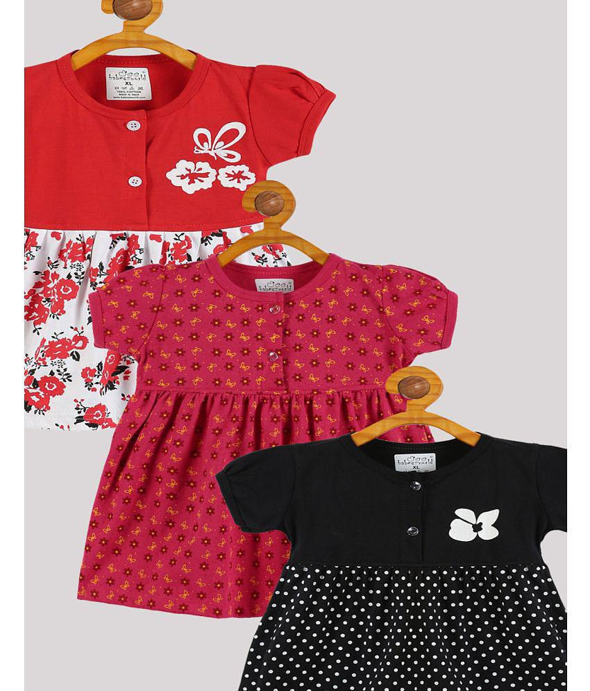Best Women Babeezworld - Multi Cotton Baby Girl Frock ( Pack of 3 ) - None 2025 at ShopCircuit |