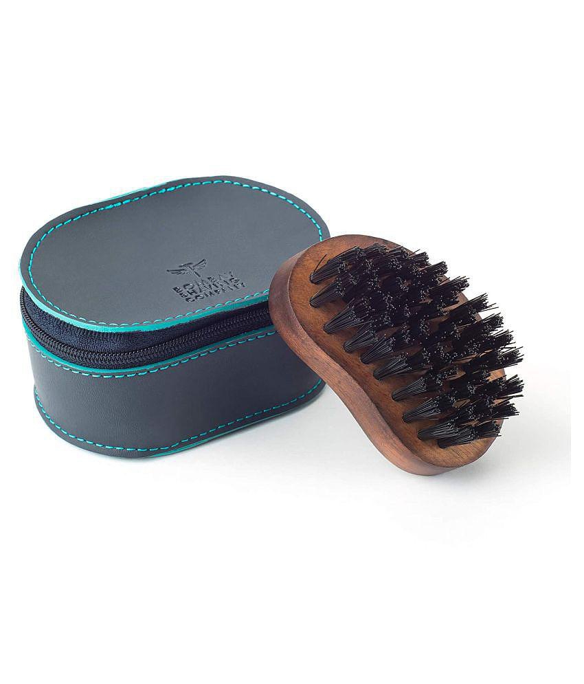 BOMBAY SHAVING COMPANY Pocket Size Beard Brush made with Sheesham Wood and Free Faux Leather Pouch