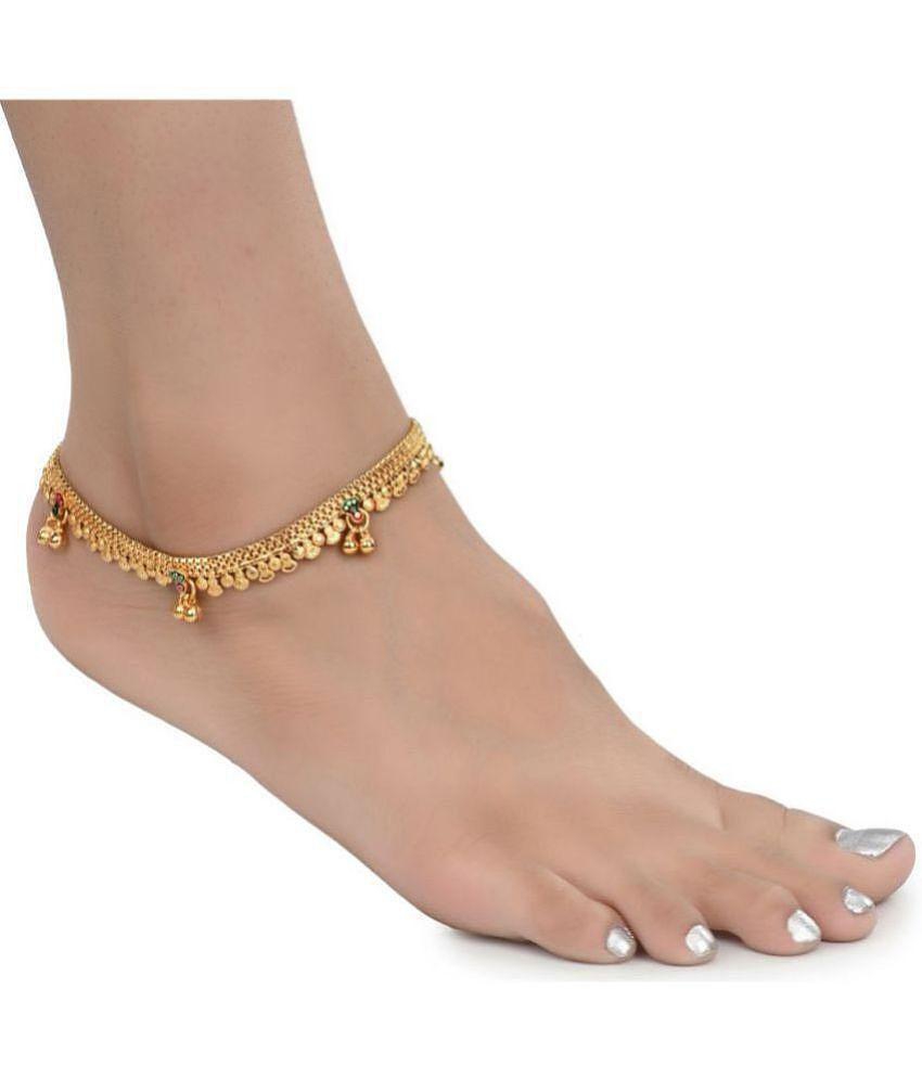 AanyaCentric - Yellow Anklets ( Pack of 2 ) - Yellow