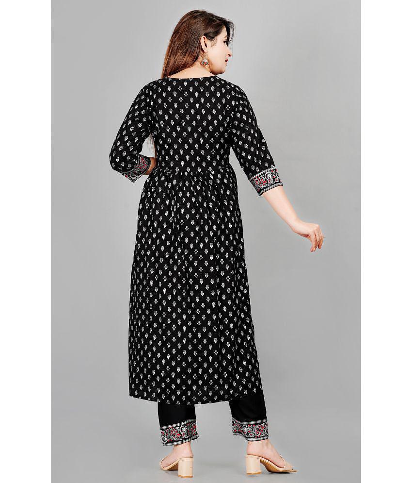 SIPET - Black Straight Rayon Women's Stitched Salwar Suit ( Pack of 1 ) - S, Black