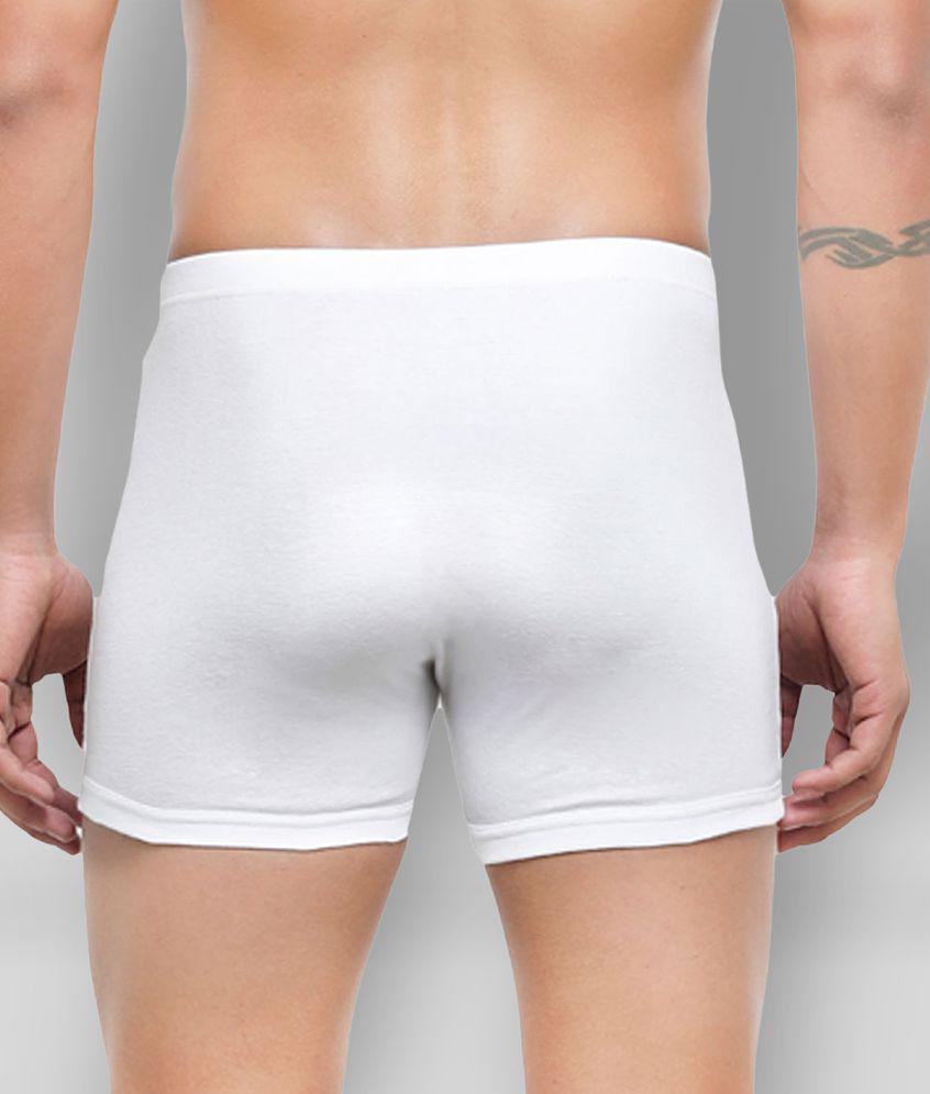 Bonjour - White Cotton Mens Trunks ( Pack of 2 ) - XL