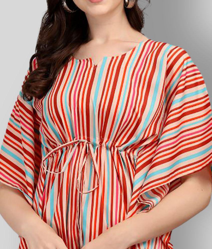 Trendy Women Fabflee - Orange Crepe Women's Kaftan ( Pack of 1 ) - None 2025 at ShopCircuit | ON
