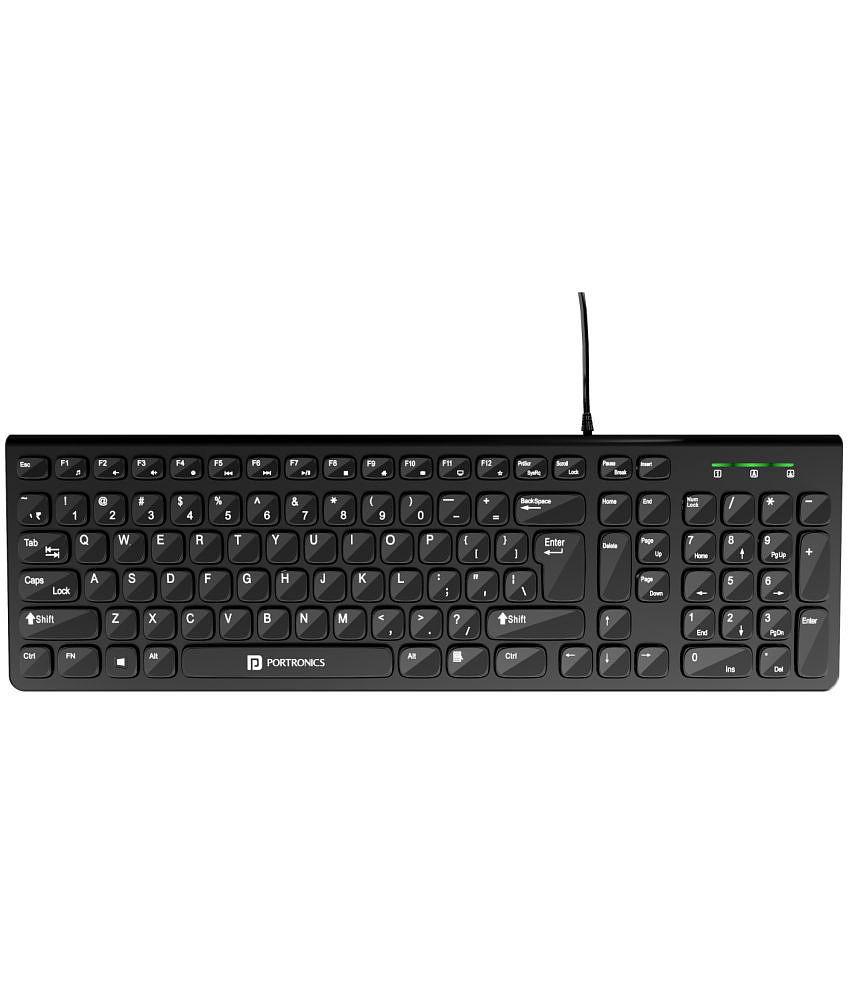 Portronics - Black USB Wired Desktop Keyboard