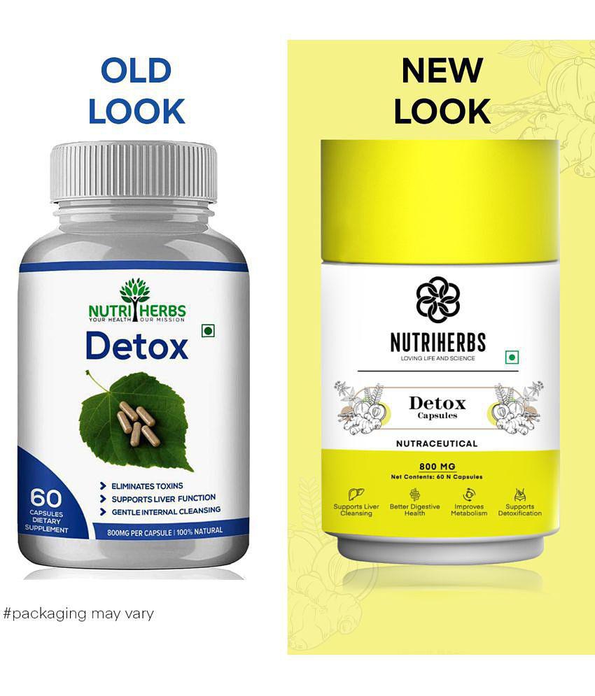 Nutriherbs Detox 800 mg - 60 capsules| Support Weight Management and Improves Metabolism | Promotes Healthy Lifestyle