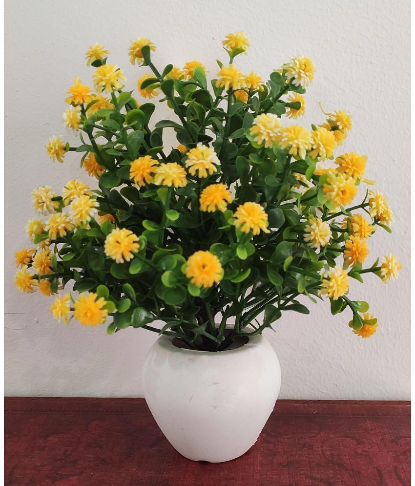 BAARIG - Yellow Daisy Artificial Flower ( Pack of 2 )