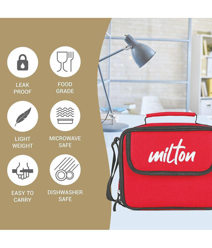 Milton New Meal Combi Lunch Box, 3 Containers and 1 Tumbler, Red