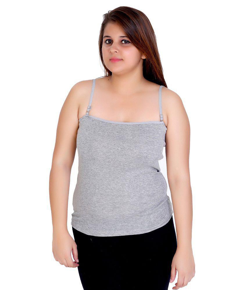 Q-rious Gray Cotton Tanks - L