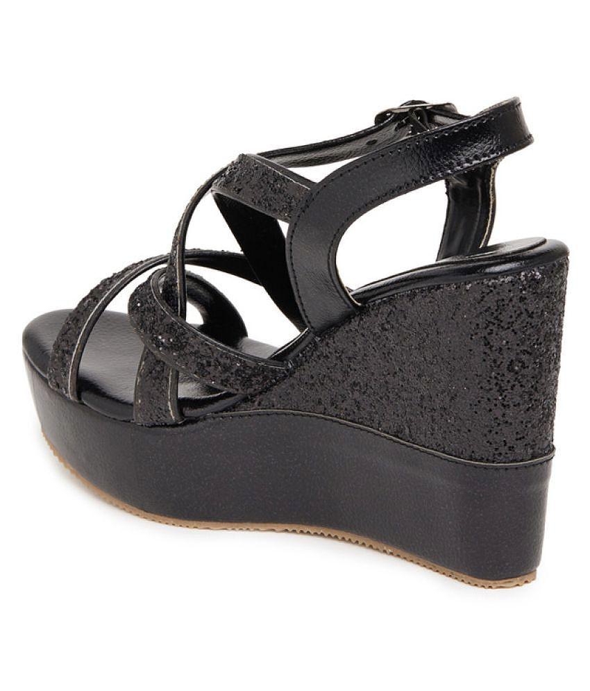 Marc Loire Black Wedges Heels - 6