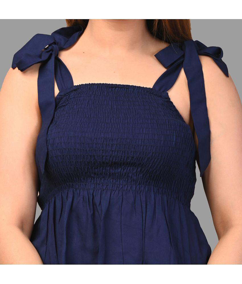 Latest Men Frionkandy - Navy Blue Rayon Womens Empire Top ( Pack of 1 ) - None 2025 at ShopCircu