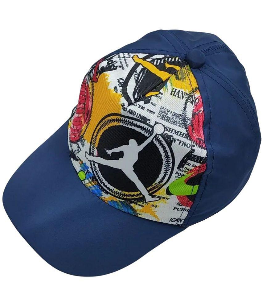Elegant Men Zacharias Unisex Kids Cotton & Polyester Baby Cap kc-22 (Blue_9-24 Months) (Pack of 
