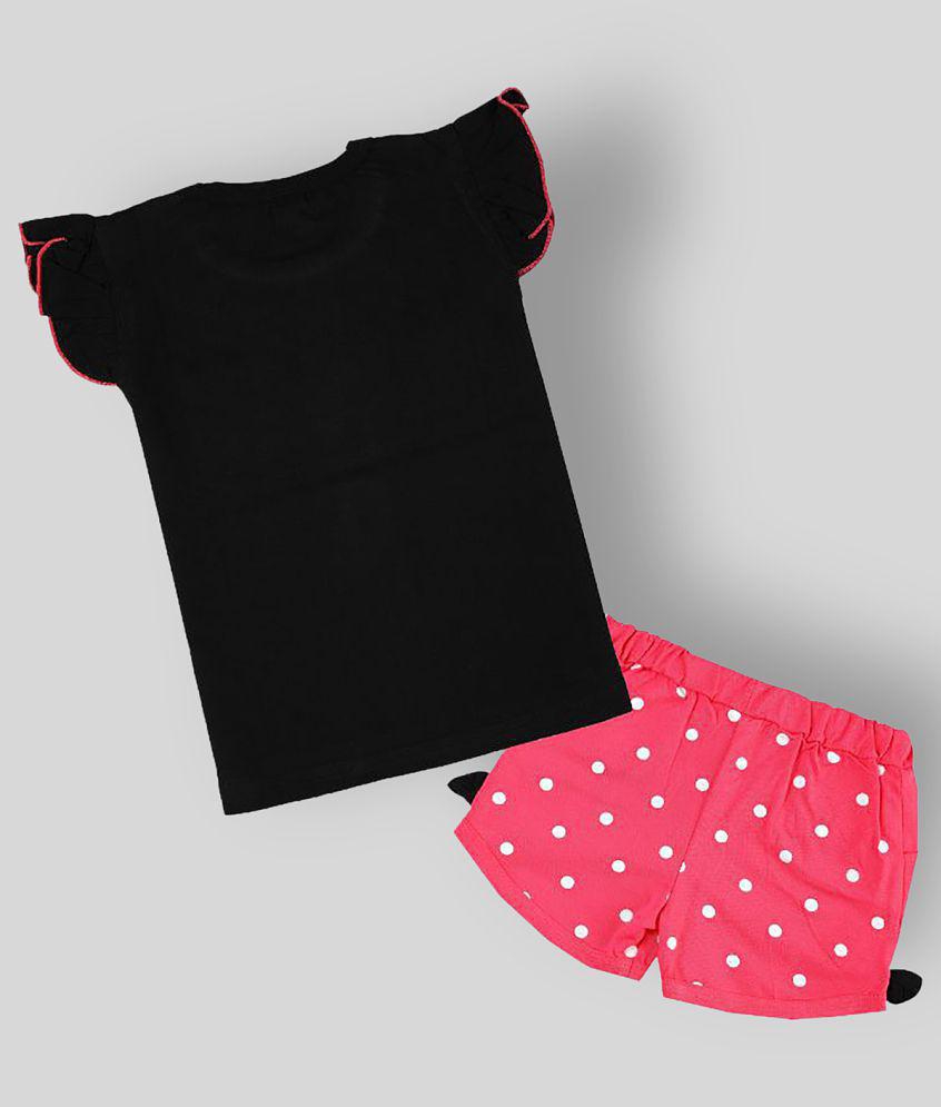 Premium Men CATCUB - Black Cotton Girl's Top With Shorts ( Pack of 1 ) - None 2025 at ShopCircui