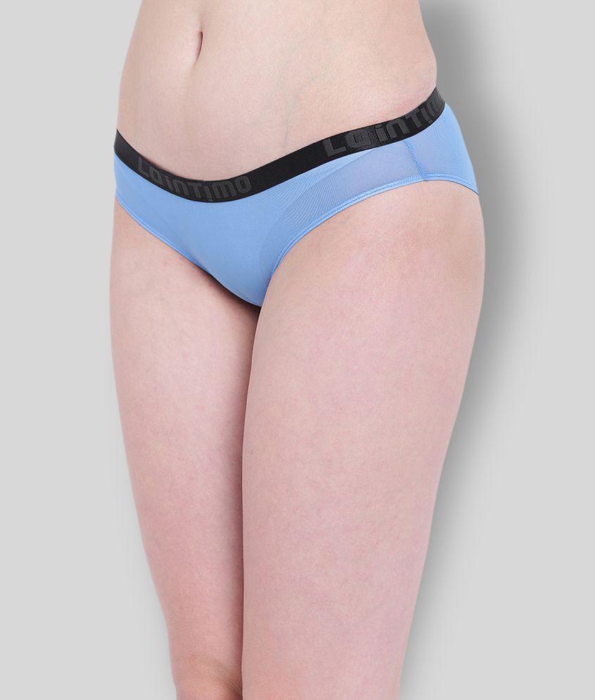 Exclusive Men La Intimo - Light Blue Nylon Solid Women's Thongs ( Pack of 1 ) - M 2025 at ShopCi