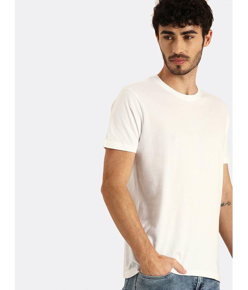 Bewakoof - Cotton Regular Fit White Men's T-Shirt ( Pack of 1 ) - XL, White