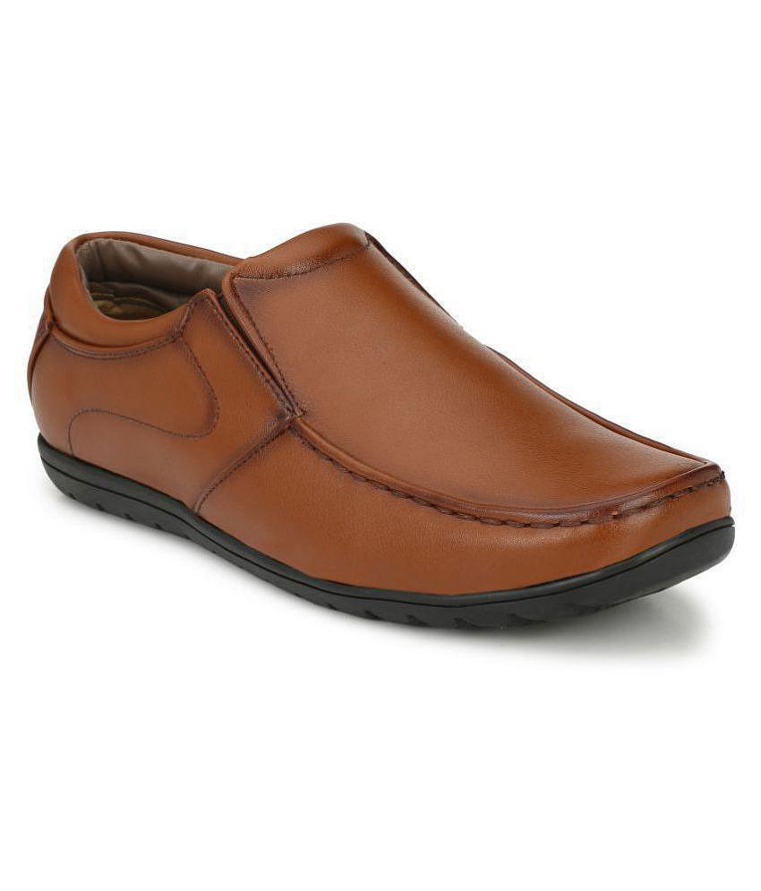 Sir Corbett Slip On Non-Leather Tan Formal Shoes - 6, Tan