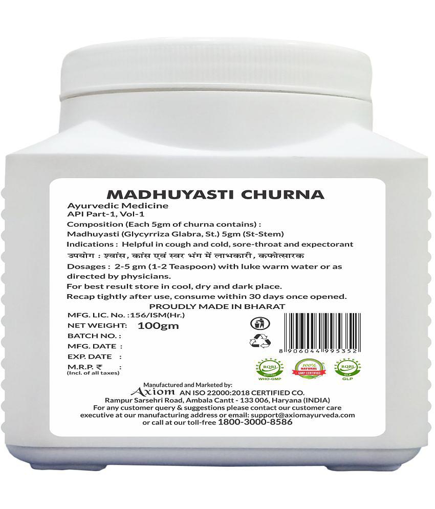 Axiom Madhuyasti Churna  (Pack of 3)|100% Natural WHO-GLP,GMP,ISO Certified Product