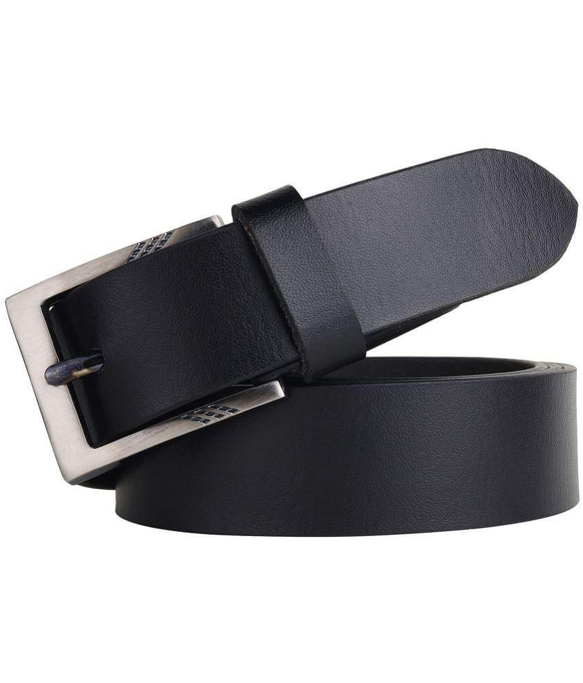 Clock21 - Black 100% Leather Men's Formal Belt ( Pack of 1 ) - 38, Black