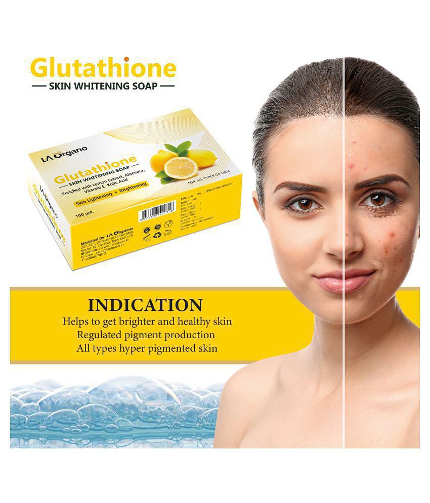 LA ORGANO Glutathione Lemon Skin Lightening Soap 300 g Pack of 3