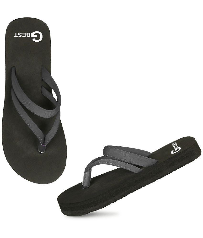 GBest - Dark Grey Women's Thong Flip Flop - None