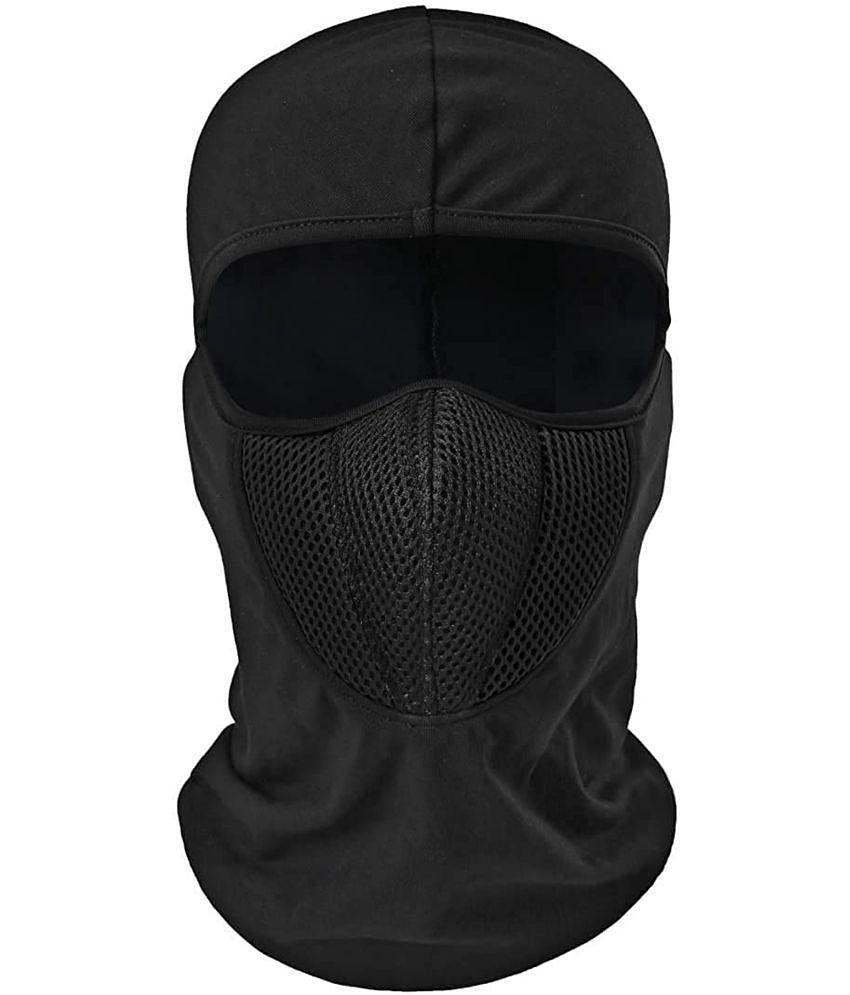 HORSE FIT Full Cover face Mask for Men Pro Breathable Mesh Bike riding Balaclava Soft Cotton 3 Layer Protection Anti Dust pollution 4 way stretch Reusable Under Helmet (Mask-Full-Black-Grey-