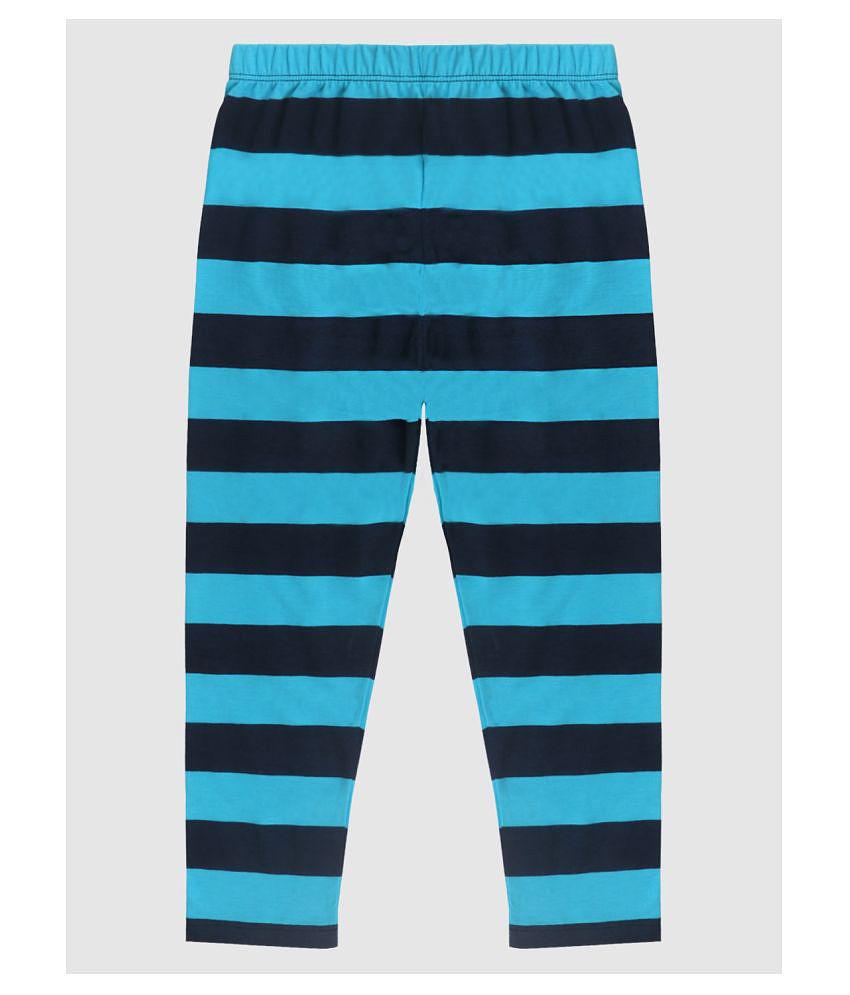 Lazy Shark Boys Turquoise Blue  Black Printed Night suit - None