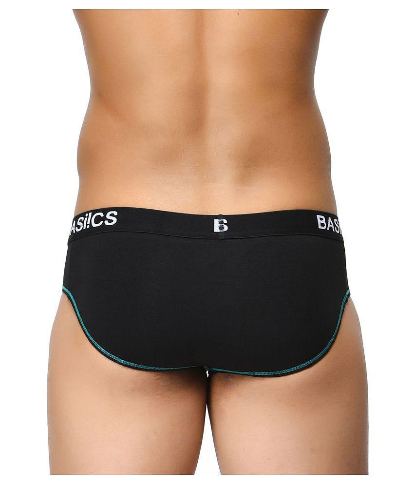 Stylish Men BASIICS By La Intimo - Black Cotton Blend Men's Briefs ( Pack of 1 ) - L 2025 at Sho