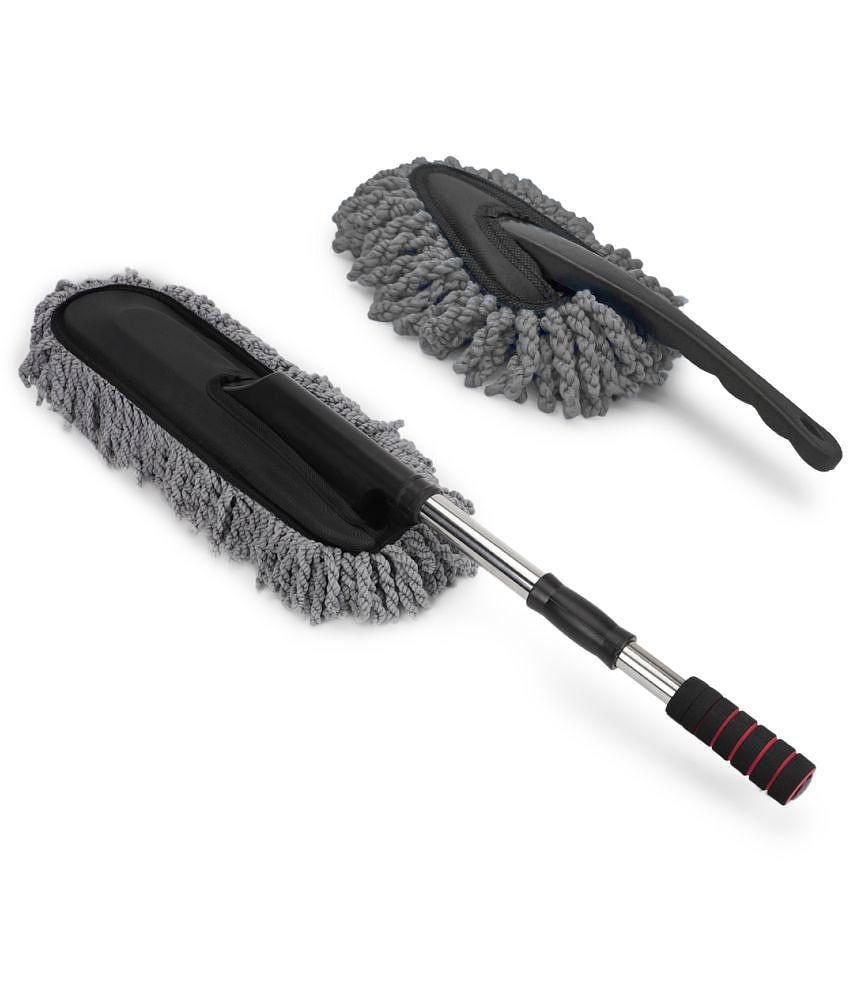 HOMETALES - Combo Of Telescopic Microfiber Cleaning Long Duster & Mini Microfiber Duster For Car Cleaning (Pack Of 2)