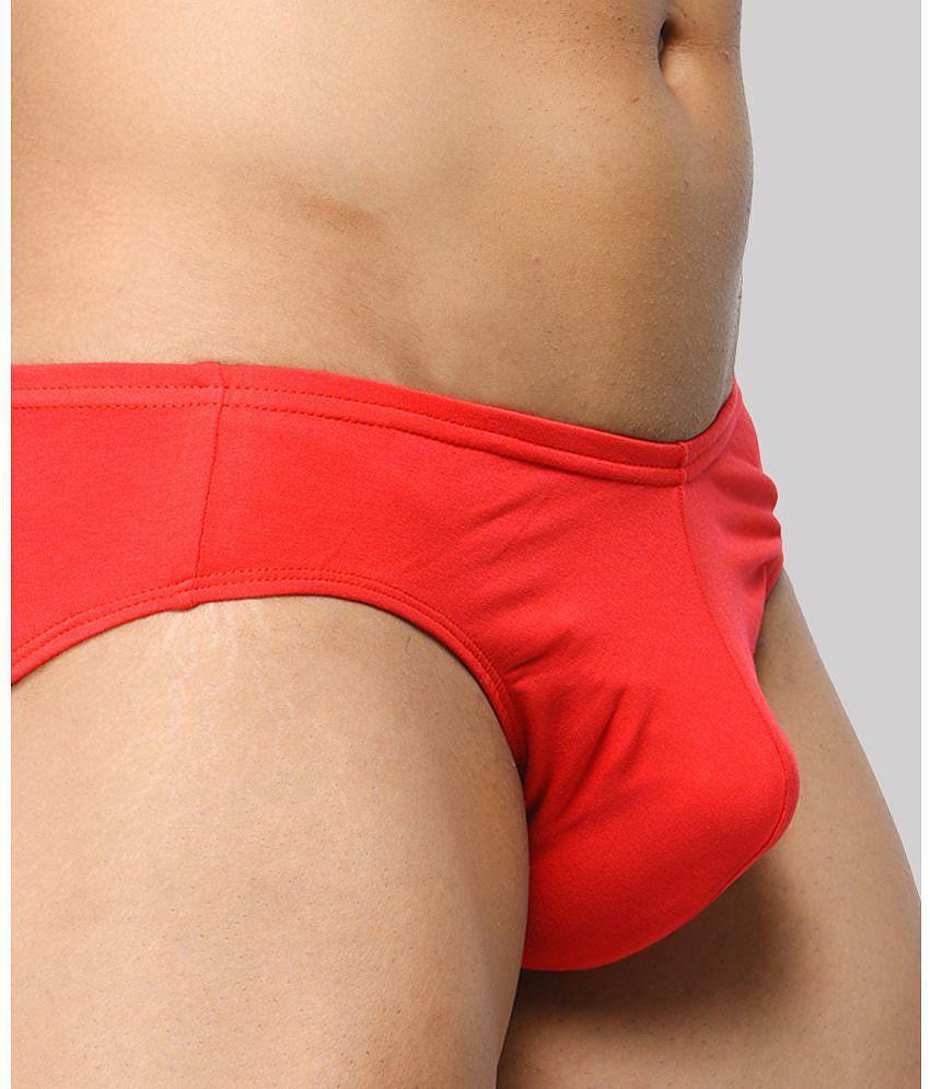 Luxurious Men BASIICS By La Intimo - Red BCSBR05 Spandex Mens Briefs ( Pack of 1 ) - None 2025 a