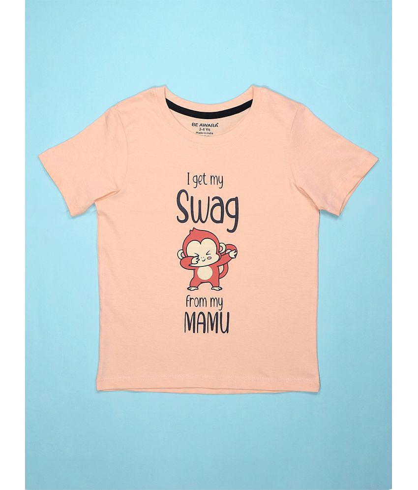 Latest Men Be Awara - Peach Puff Cotton Boy's T-Shirt ( Pack of 1 ) - None 2025 at ShopCircuit |