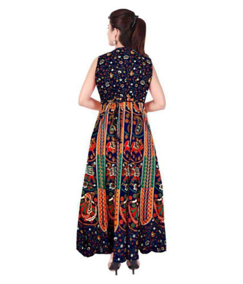 Luxurious Men Frionkandy Cotton Blue A- line Dress - 2XL 2025 at ShopCircuit | ONDC