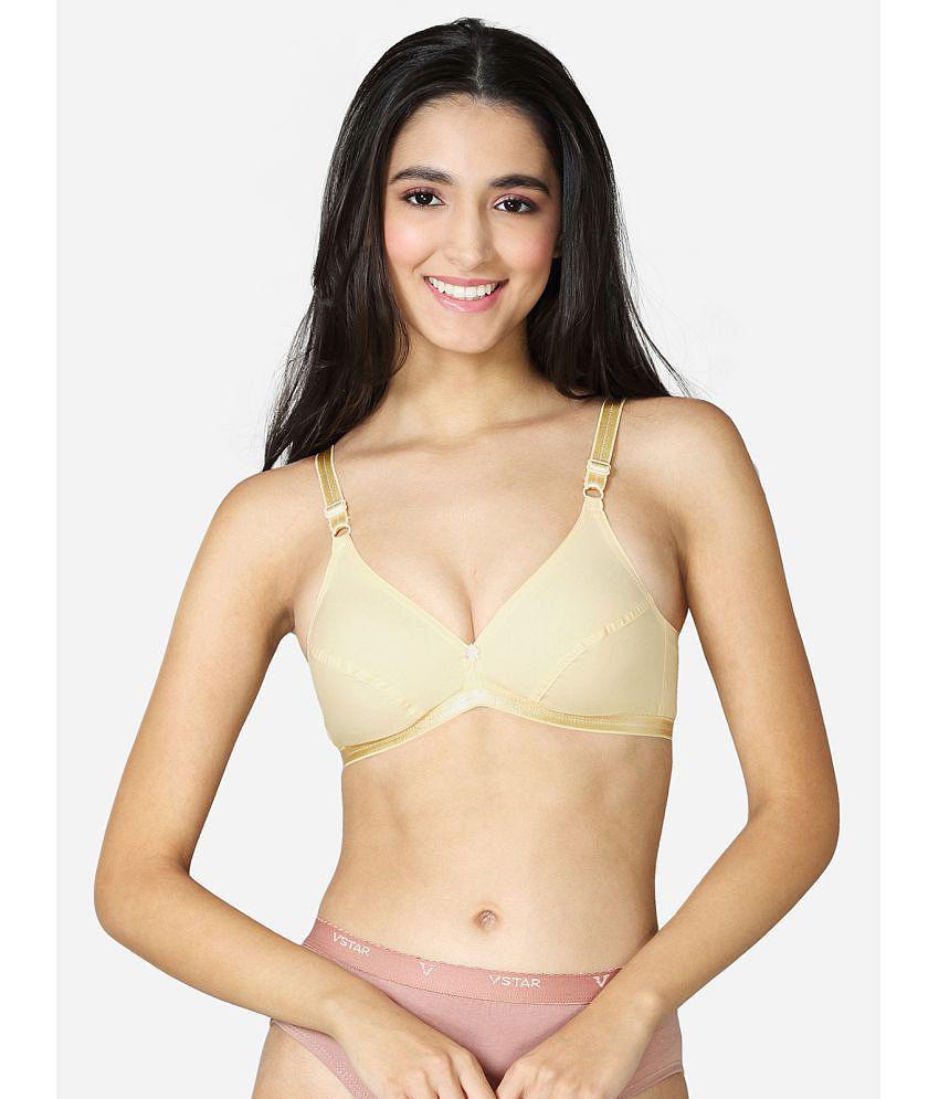 VStar - Beige Cotton Non Padded Women''s Everyday Bra ( Pack of 1 ) - None