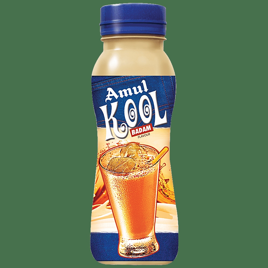 Amul Kool Milk  Badam Flavour 200 Ml Pet Bottle