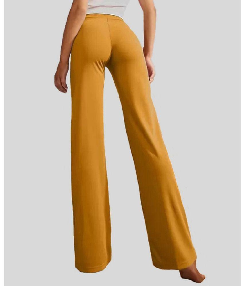 Exclusive Men Gazal Fashions - Mustard Cotton Blend Bootcut Womens Bootcut Pants ( Pack of 1 ) -