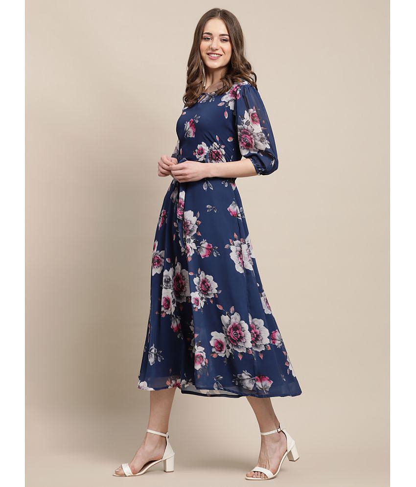 Top Women Fabflee Blue Chiffon Gown - - None 2025 at ShopCircuit | ONDC