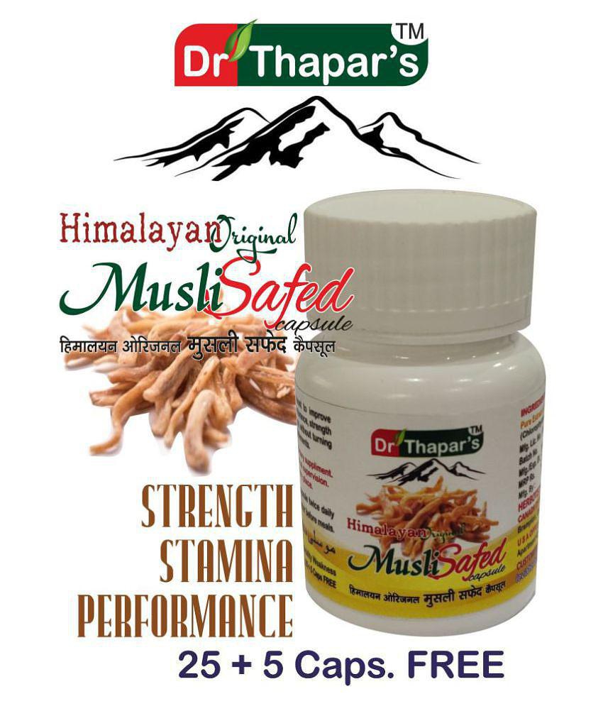 Dr. Thapar's Himalayan Original SAFED MUSLI EXTRACT POWER 25+5 Free Capsule 500 mg