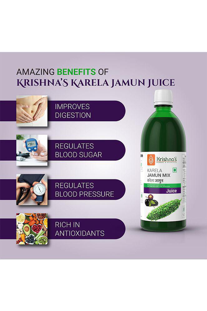 Krishna's Karela Jamun Mix Juice 1000 (Pack of 2)