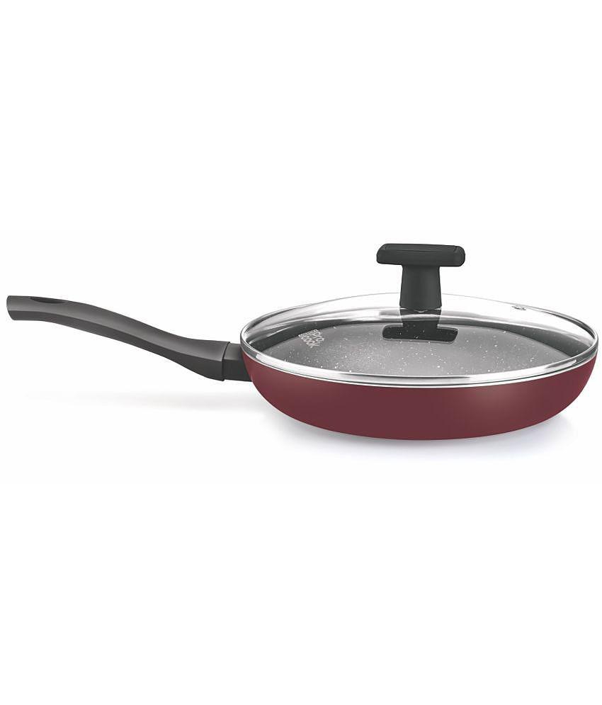 Milton Pro Cook Granito Induction Fry Pan with Lid, 28 cm, Burgundy