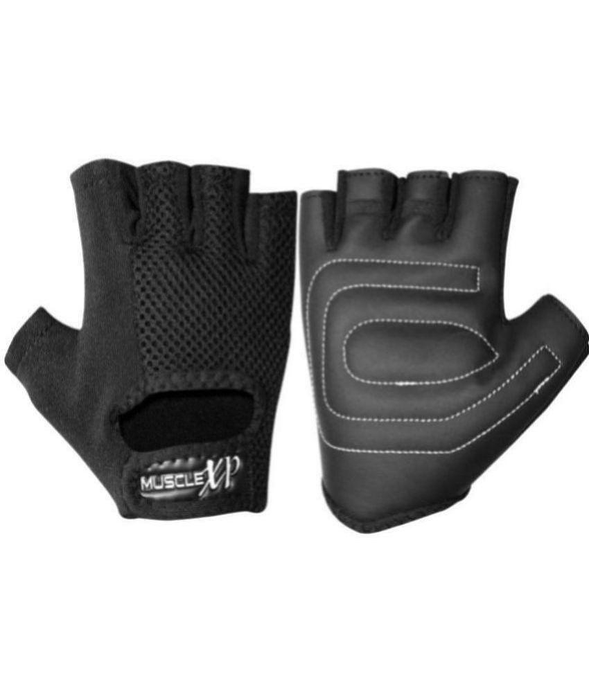 MuscleXP - Black Gym Gloves ( 1 Pair ) - One Size